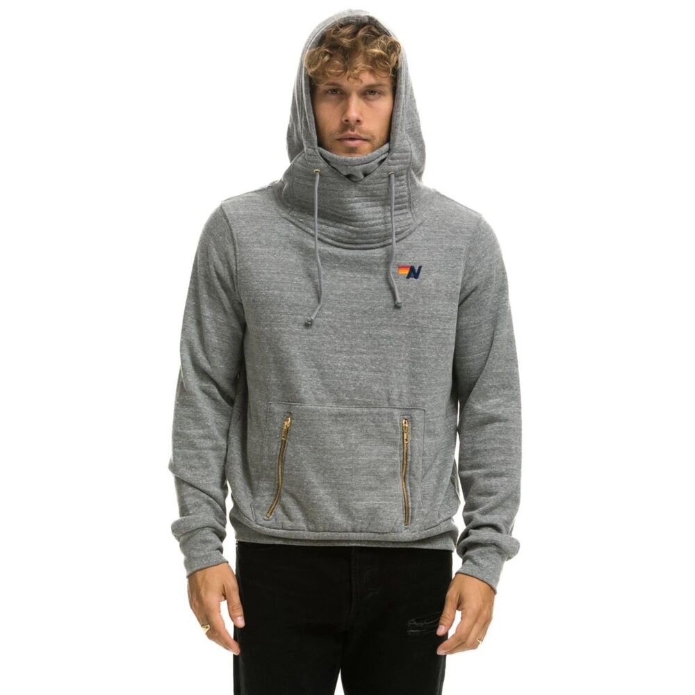 Aviator Nation Gray Hoodie with Multicolor Logo